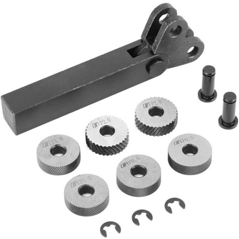 foto del prodotto eosnow set di godronature lineari in acciaio, utensile godronatore efficiente da 7 pezzi antiscivolo, per sostituire il portautensili del tornio