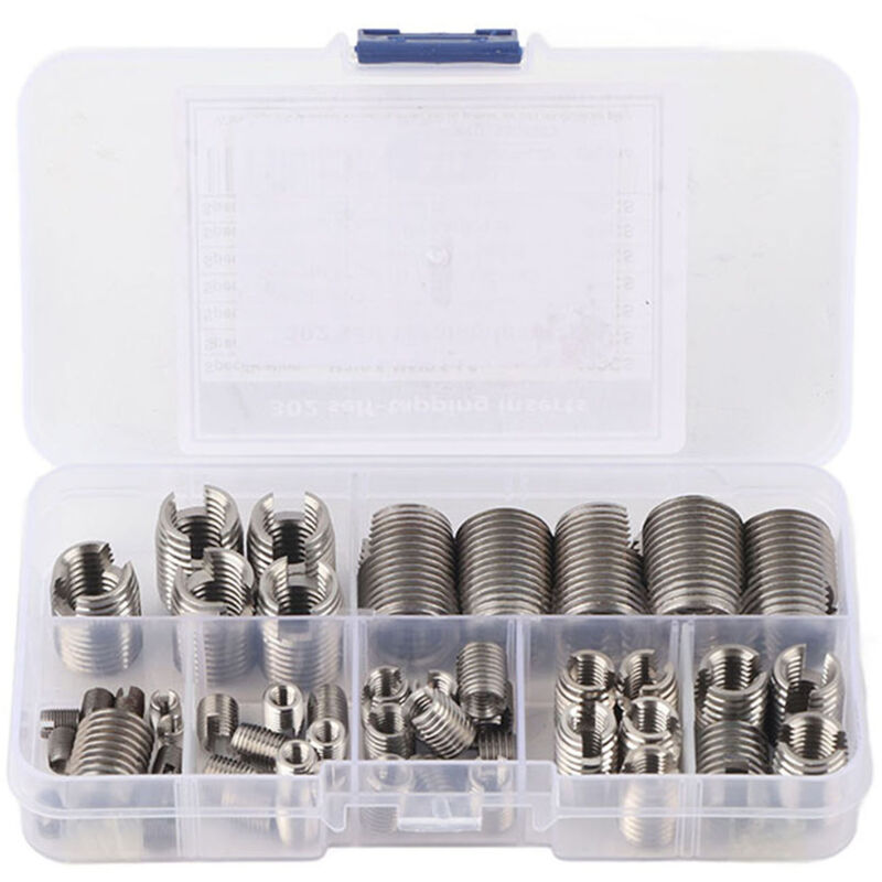 foto del prodotto eosnow set di inserti filettati autofilettanti con filettatura interna in acciaio inossidabile da 50 pezzi set di strumenti di riparazione per