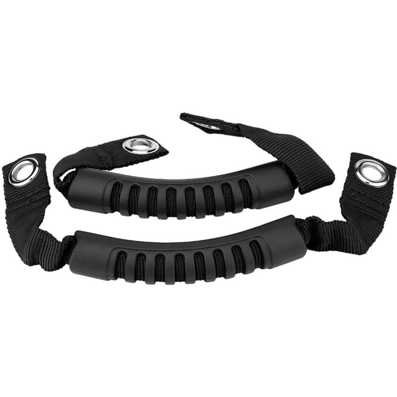 foto del prodotto eosnow set di maniglie per poggiatesta per sedile posteriore per auto da 2 pezzi con foro per jeep wrangler 1995 2017 nero