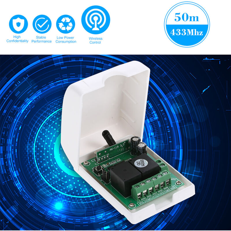foto del prodotto eosnow smart home 433 mhz rf dc 12v 2ch codice di apprendimento interruttore di telecomando wireless trasmettitore ricevitore rel sistema