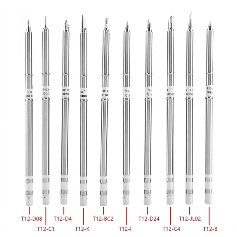 foto del prodotto eosnow sostituzione dello strumento di saldatura per punte per saldatore serie t12 da 10 pezzi per stazione di rilavorazione fx-951