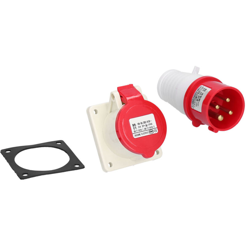 foto del prodotto eosnow spina di alimentazione a 4 pin set di connettori per presa a incasso impermeabile trifase 380v 415v 16a 3p e