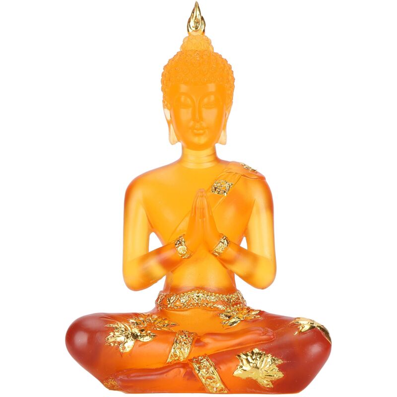 foto del prodotto eosnow statua di buddha seduto trasparente in resina, statuetta, scultura, decorazione per ufficio, casa, feng shui