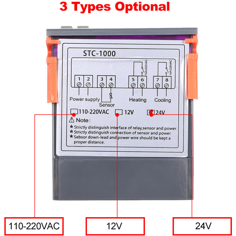foto del prodotto eosnow stc 1000 regolatore di temperatura digitale riscaldamento raffreddamento termostato centigrado con sensore