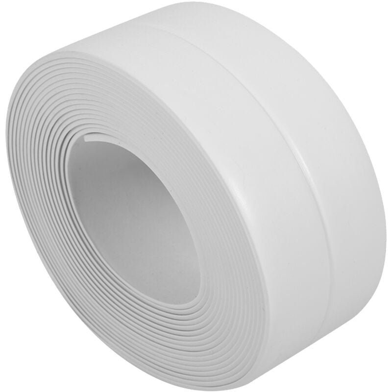 foto del prodotto eosnow striscia autoadesiva sigillante per vasca e parete, bordo lavabo, cucina 2 bianco 38 mm x 3,2 m 