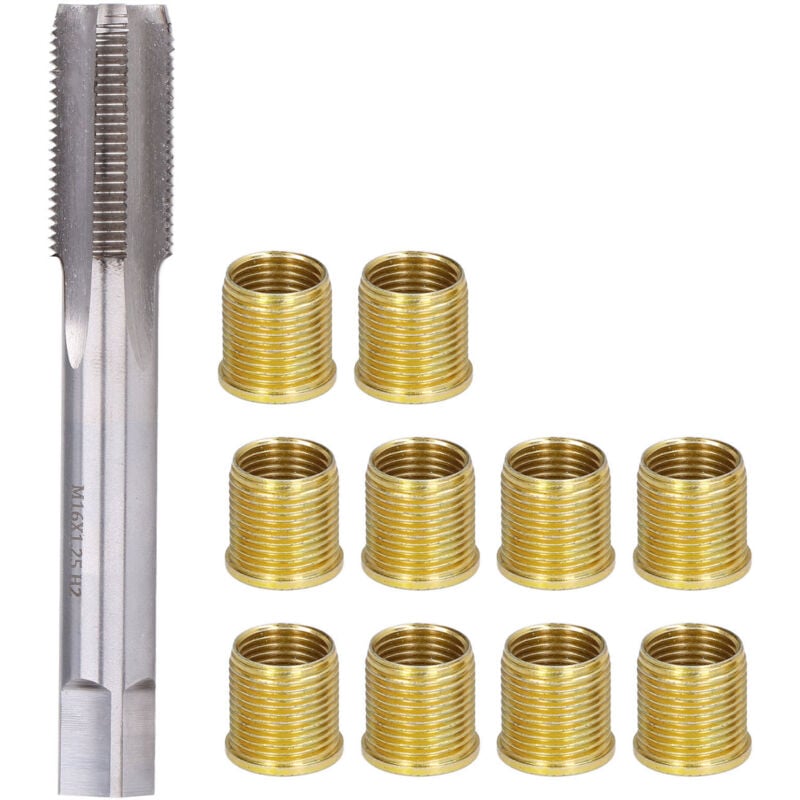 foto del prodotto eosnow strumenti di riparazione filettatura candela motore a benzina inserti metallici m14x1,25 e kit rubinetto m16x1,25