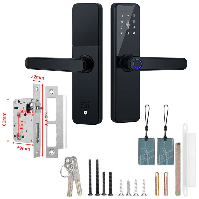 foto del prodotto eosnow - tastiera con password per impronte digitali multifunzione in lega di alluminio con serratura intelligente per l'app tuya