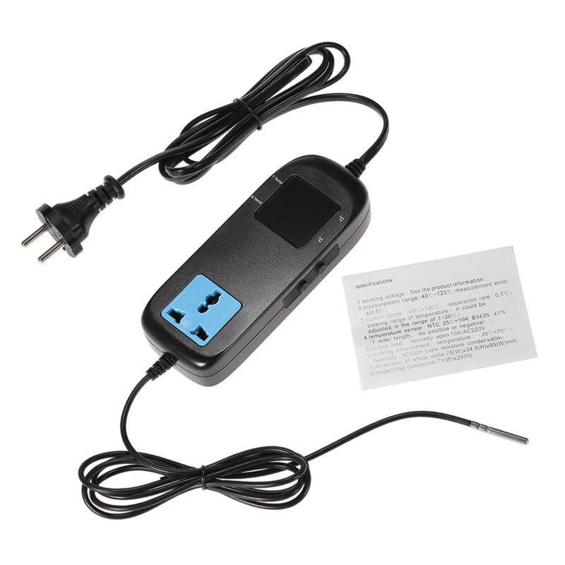 foto del prodotto eosnow termostato elettronico display digitale a led termoregolatore di temperatura per allevamento termocoppia con presa ca 90 v 250 v