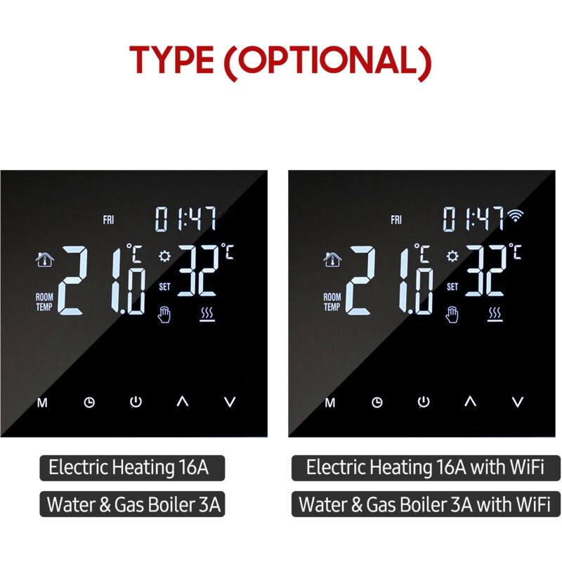 foto del prodotto eosnow termostato per riscaldamento intelligente wifi regolatore di temperatura digitale controllo app per telefono cellulare display lcd