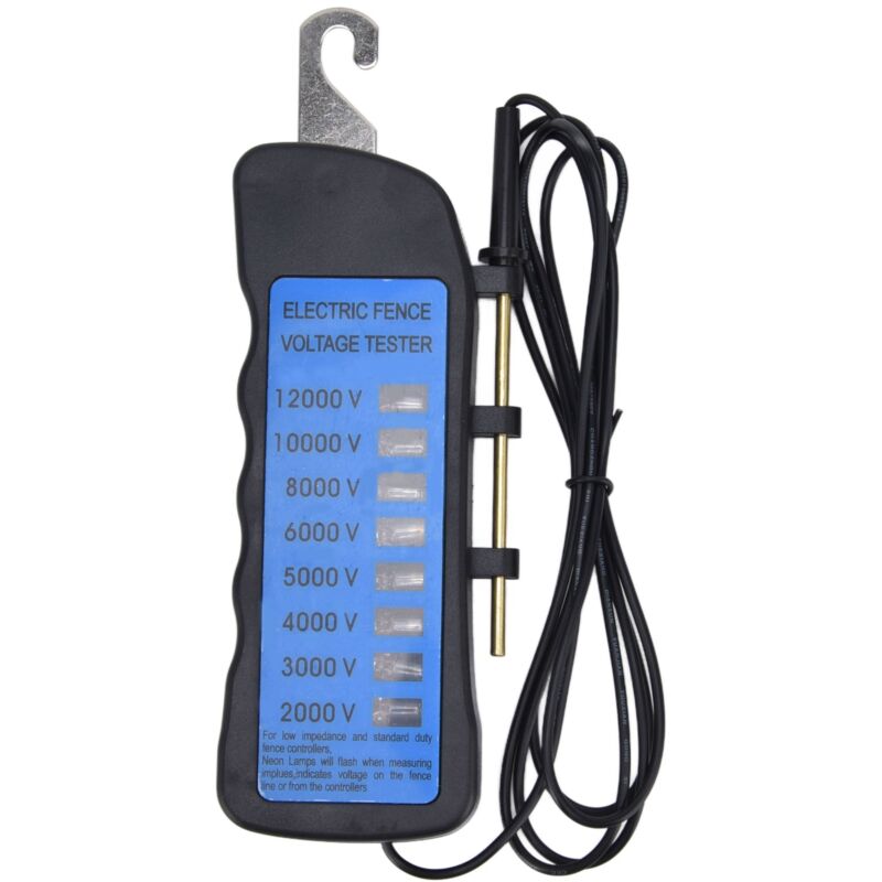 foto del prodotto eosnow tester di tensione per recinzione al neon 12kv da 2000 a 12000 v 8 indicatori luminosi al neon tester per recinzione impermeabile per