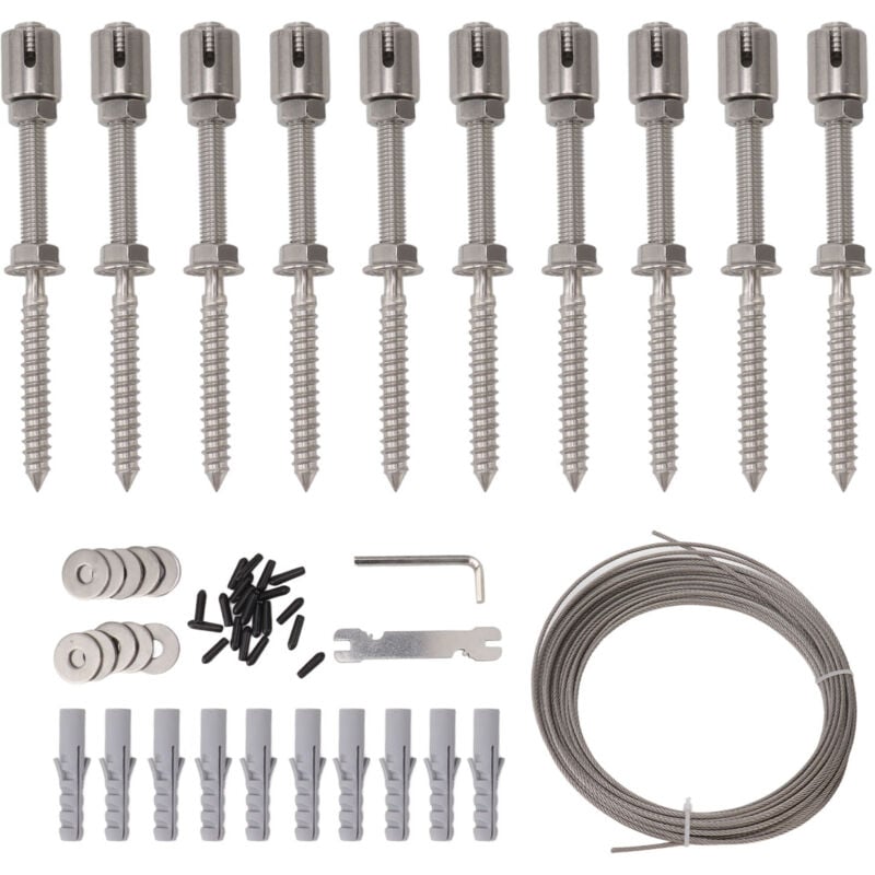 foto del prodotto eosnow - traliccio in filo metallico traliccio da parete invisibile con forte carico in acciaio inossidabile, layout moderno e flessibile, per piante