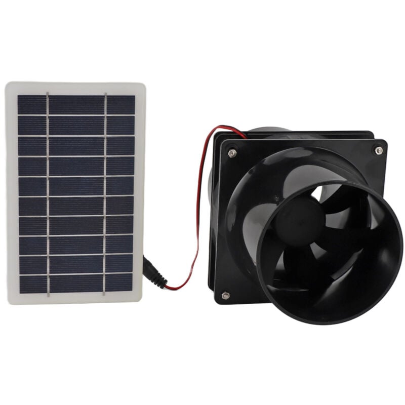 foto del prodotto eosnow ventilatore di scarico alimentato ad energia solare da 10 w 12 v per tubo tondo kit ventola di ventilazione pannello solare abs per serra
