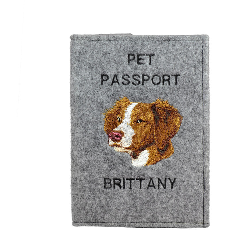 foto del prodotto epagneul breton, epagneul breton portapassaporto per cani, portadocumenti, regalo per viaggiatori di art dog