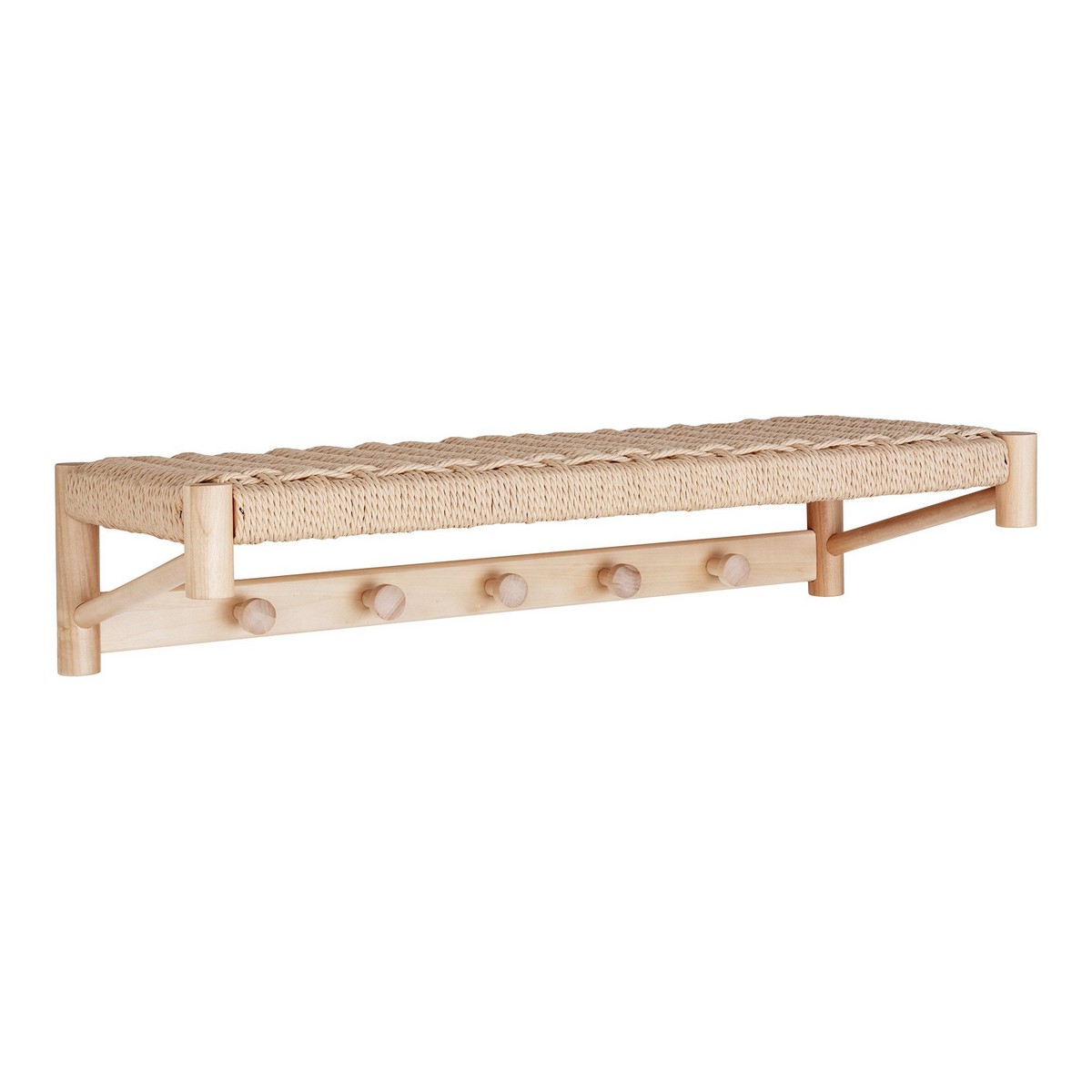 foto del prodotto epikasa appendiabiti da parete abano, legno, corda, marrone, 31x78x17 cm