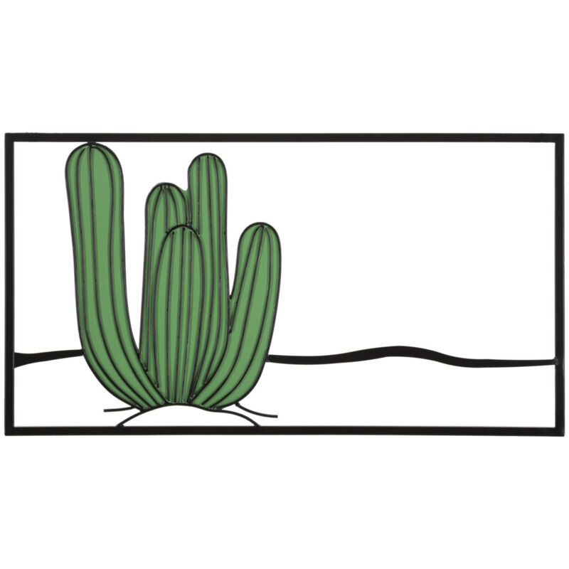 foto del prodotto epikasa decorazione in metallo 3d cactus 2, metallo, multicolore, 60x1,3x33 cm