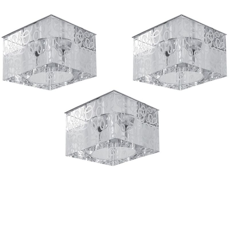 foto del prodotto epikasa faretto kromme, metallo, vetro, argento, 7x7x5 cm