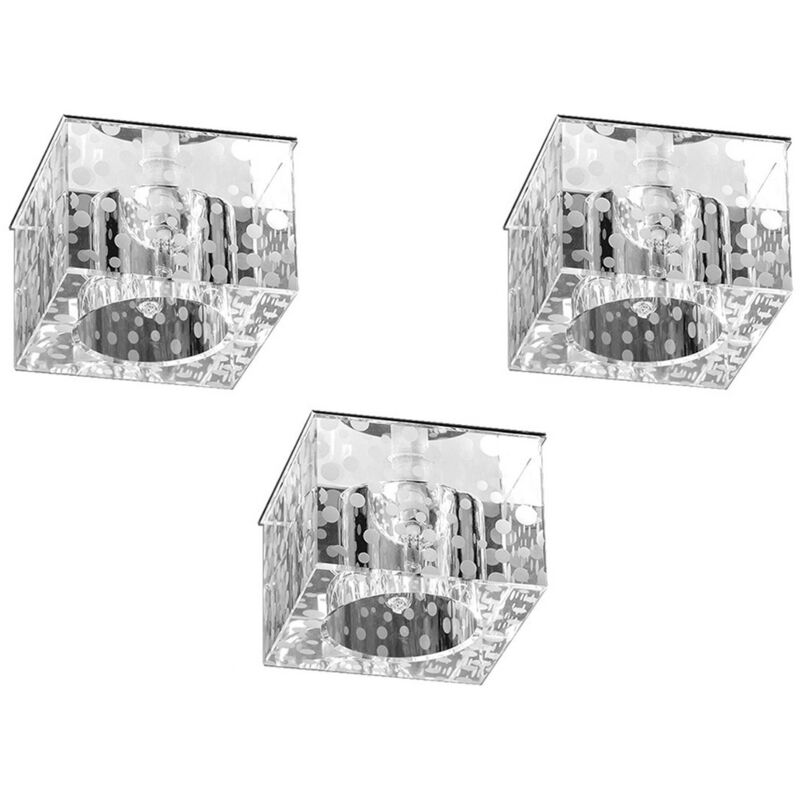 foto del prodotto epikasa faretto kromme, metallo, vetro, argento, 7x7x6,8 cm
