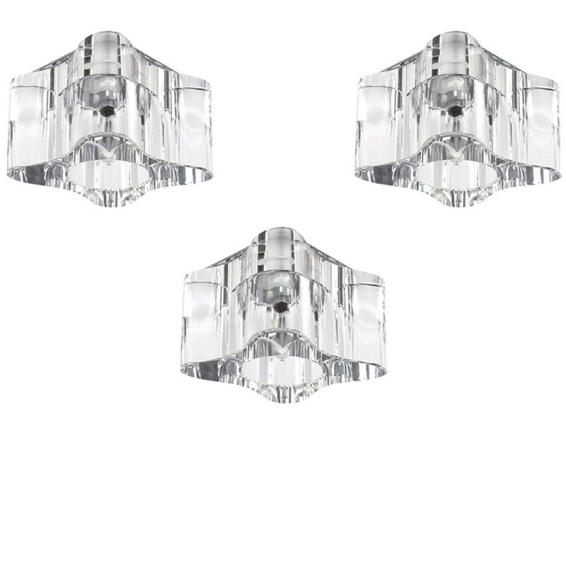 foto del prodotto epikasa faretto kromme, metallo, vetro, argento, 8x8x6 cm