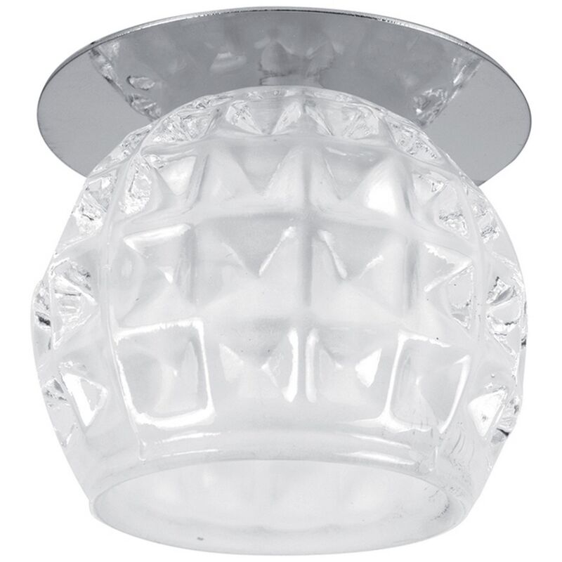 foto del prodotto epikasa faretto lek, metallo, vetro, argento, bianco, 8x8x6,5 cm