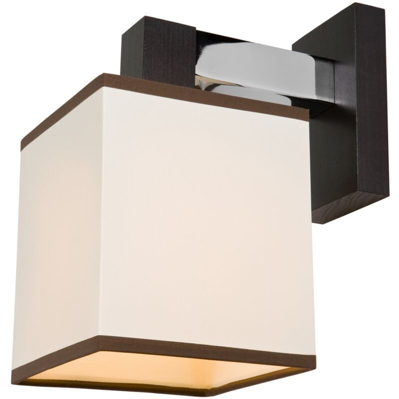 foto del prodotto epikasa lampada a parete amelia, metallo, legno, tessuto, nero, 23x18x18 cm