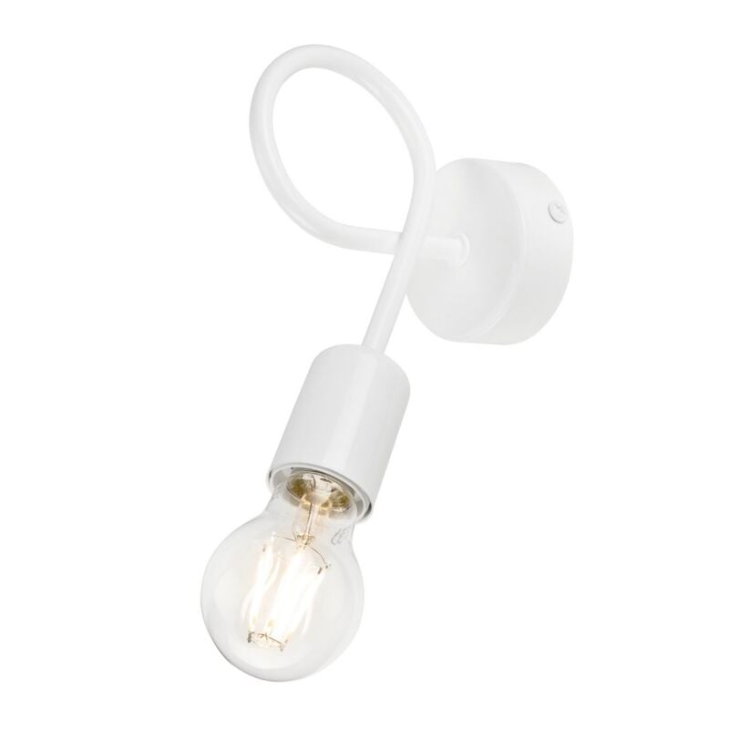 foto del prodotto epikasa lampada a parete camilla, acciaio, bianco, 8x8x18 cm