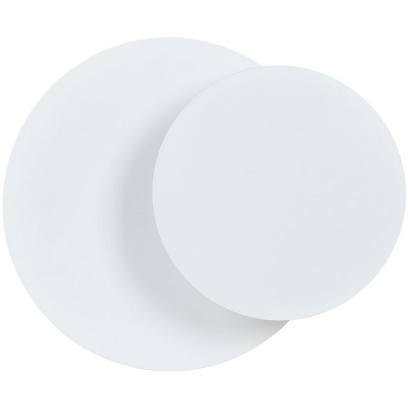 foto del prodotto epikasa lampada a parete circle, acciaio verniciato a polvere, compensato, bianco, 22x20x13 cm