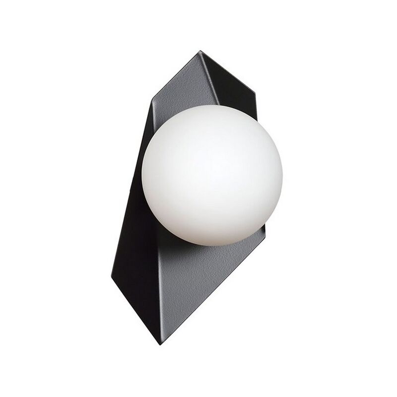 foto del prodotto epikasa lampada a parete drifton, acciaio verniciato a polvere, vetro, nero, bianco, 20x30x16 cm
