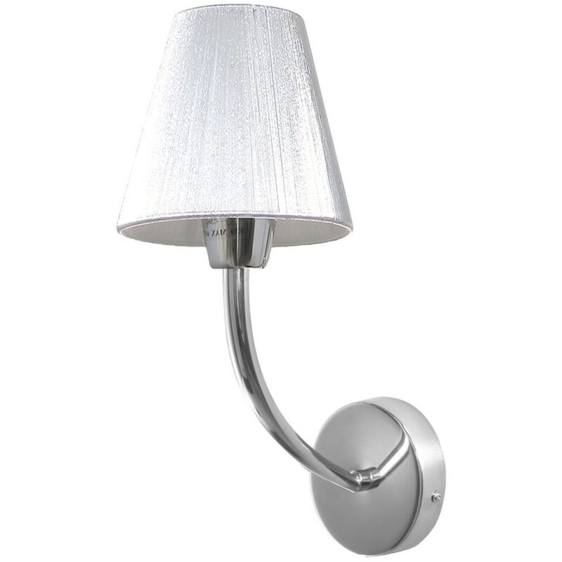 foto del prodotto epikasa lampada a parete ginsre, metallo, tessuto, argento, 21x14x35 cm