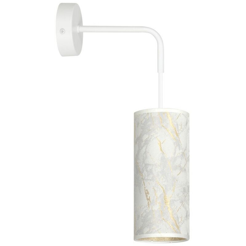 foto del prodotto epikasa lampada a parete karli, acciaio verniciato a polvere, tessuto, bianco, 10x40x18 cm