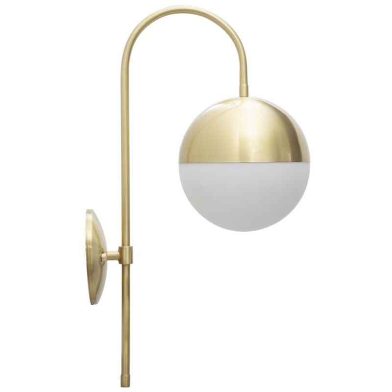 foto del prodotto epikasa lampada a parete mf51, metallo, vetro, oro, bianco, 19x31x51 cm