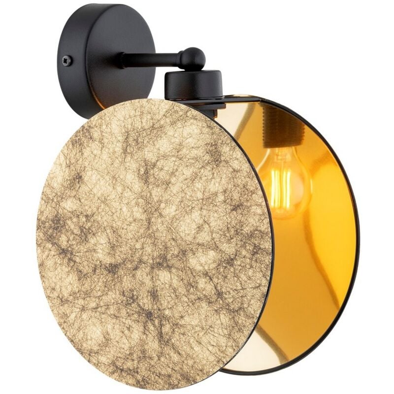 foto del prodotto epikasa lampada a parete motif, acciaio verniciato a polvere, nero, oro, 20x26x22 cm