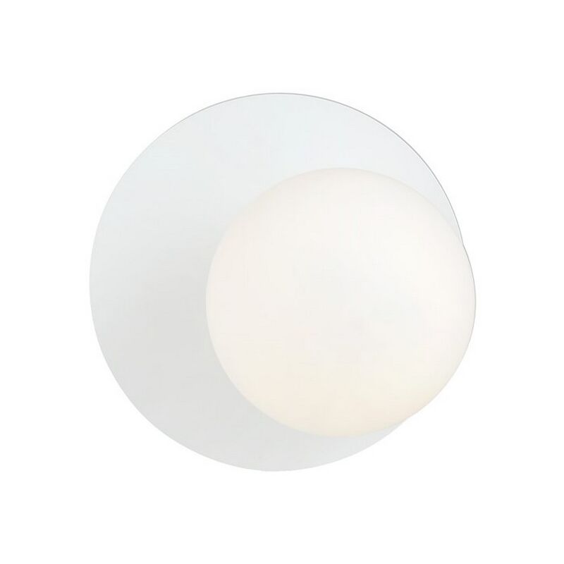 foto del prodotto epikasa lampada a parete oslo, acciaio verniciato a polvere, vetro, bianco, 20x20x15 cm