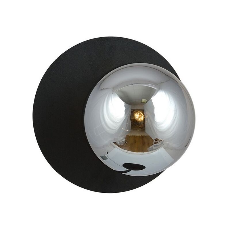 foto del prodotto epikasa lampada a parete oslo, acciaio verniciato a polvere, vetro, nero, grigio, 20x20x15 cm