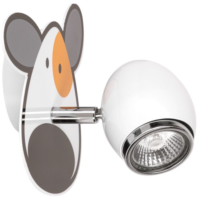 foto del prodotto epikasa lampada a parete per bambini baby, metallo, tessuto, bianco, argento, 18x14x16 cm