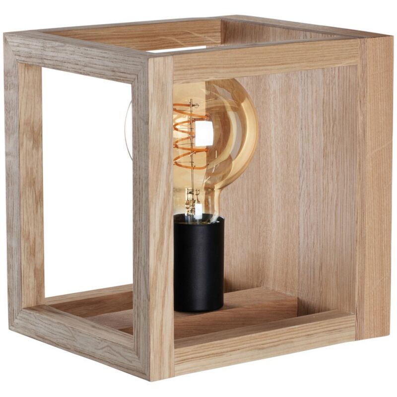 foto del prodotto epikasa lampada a parete tietar, legno, metallo, marrone, nero, 18x21,5x25 cm