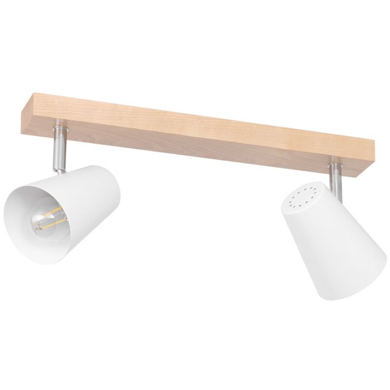foto del prodotto epikasa lampada a soffitto anastasio, legno, metallo, marrone, bianco, 11x43x17 cm