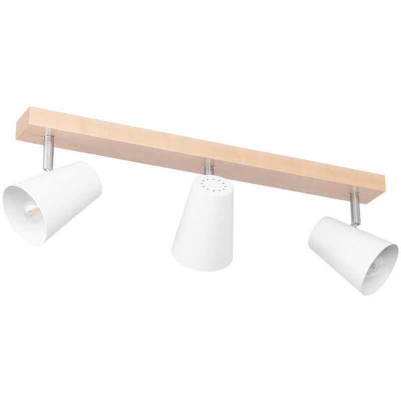 foto del prodotto epikasa lampada a soffitto anastasio, legno, metallo, marrone, bianco, 11x57x17 cm
