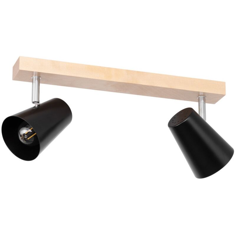 foto del prodotto epikasa lampada a soffitto anastasio, legno, metallo, marrone, nero, 11x43x17 cm