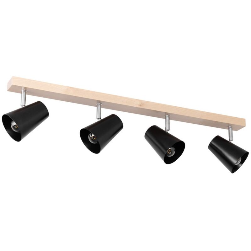 foto del prodotto epikasa lampada a soffitto anastasio, legno, metallo, marrone, nero, 11x81x17 cm