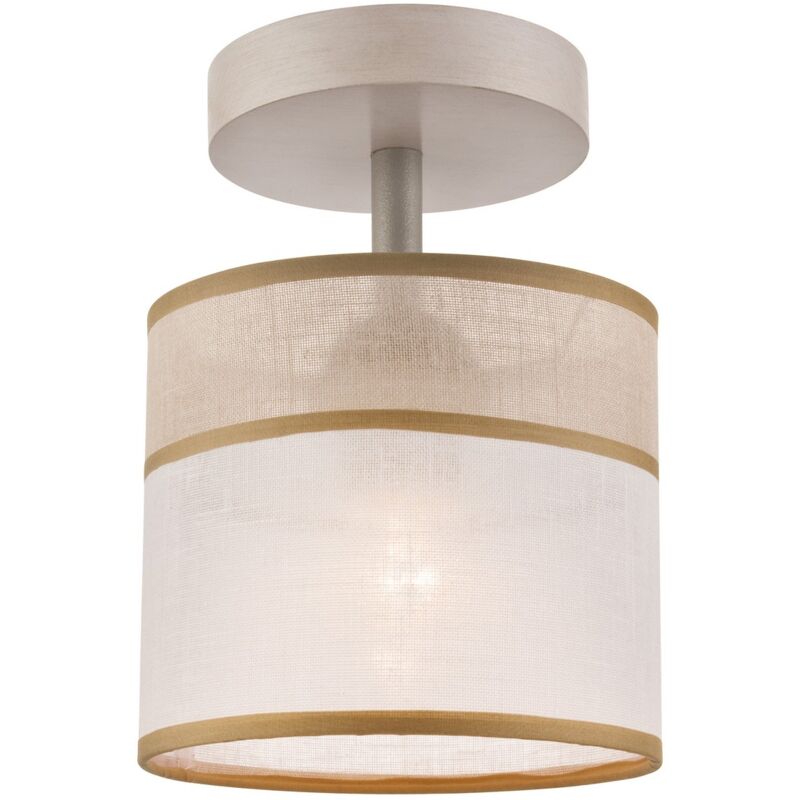 foto del prodotto epikasa lampada a soffitto andrea, metallo, legno, tessuto, bianco, 25x16x16 cm