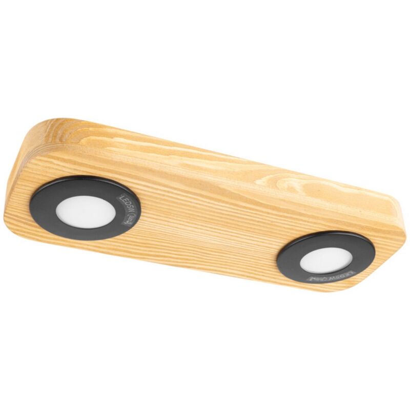foto del prodotto epikasa lampada a soffitto antimo, legno, metallo, marrone, nero, 11x29x3,5 cm