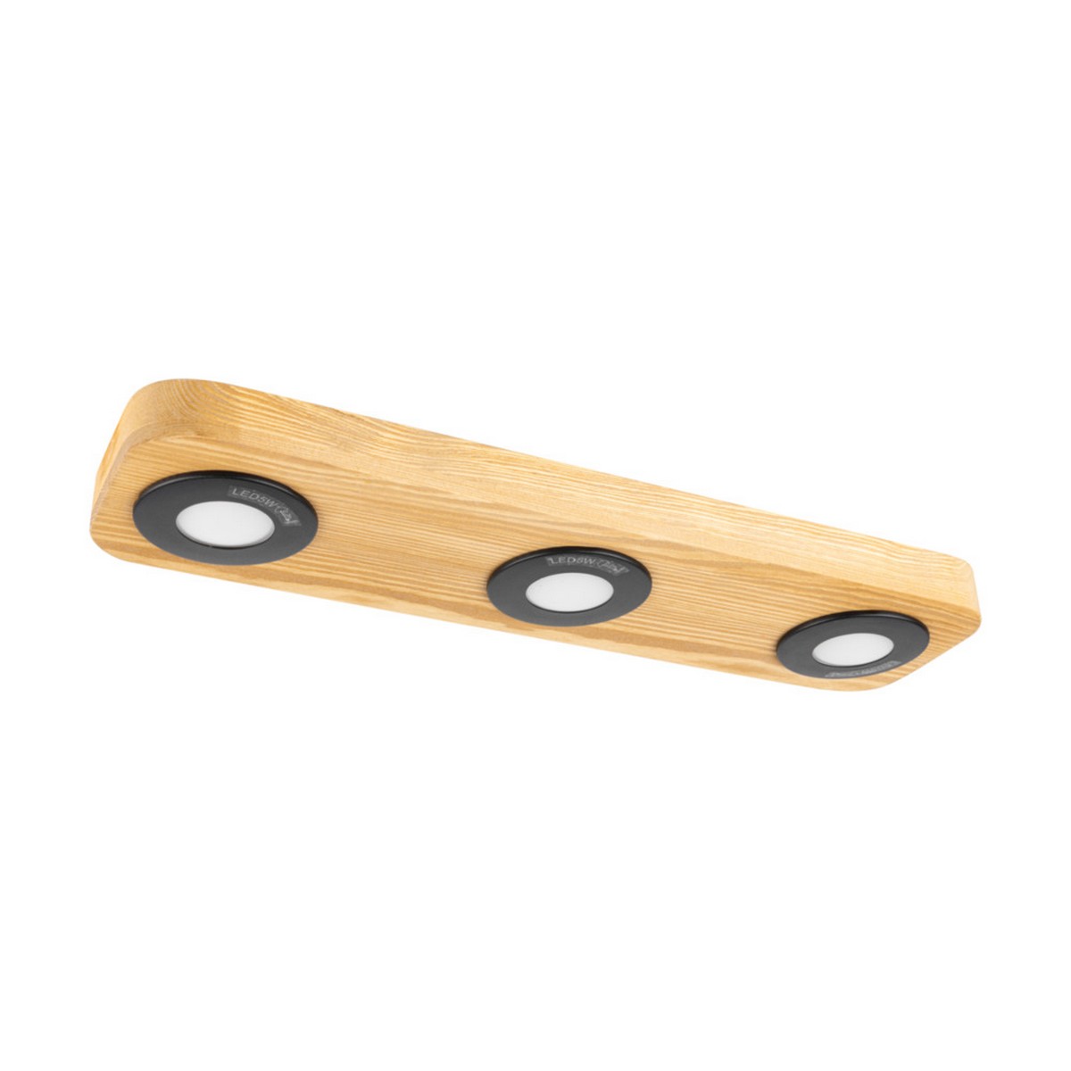 foto del prodotto epikasa lampada a soffitto antimo, legno, metallo, marrone, nero, 11x42x3,5 cm