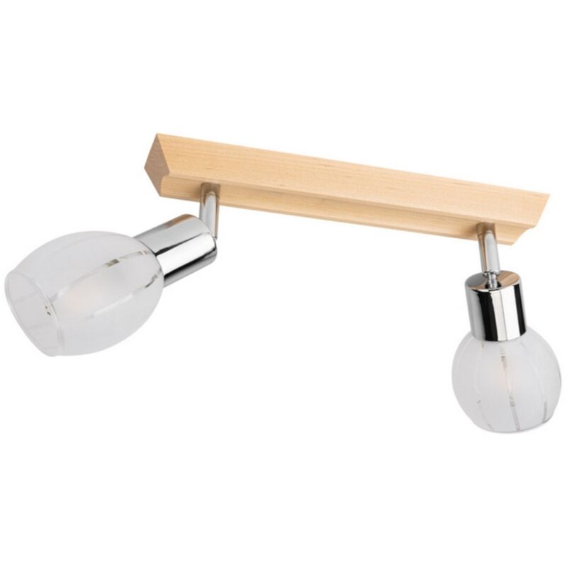 foto del prodotto epikasa lampada a soffitto arcadio, legno, metallo, tessuto, marrone, bianco, 6x39x18 cm
