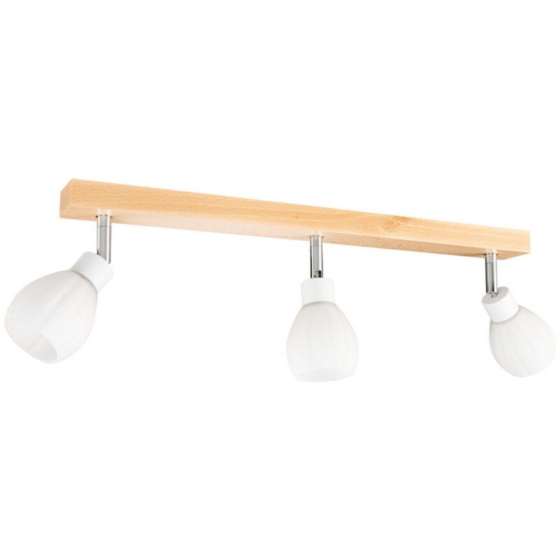 foto del prodotto epikasa lampada a soffitto arcadio, legno, metallo, tessuto, marrone, bianco, 6x55x18 cm