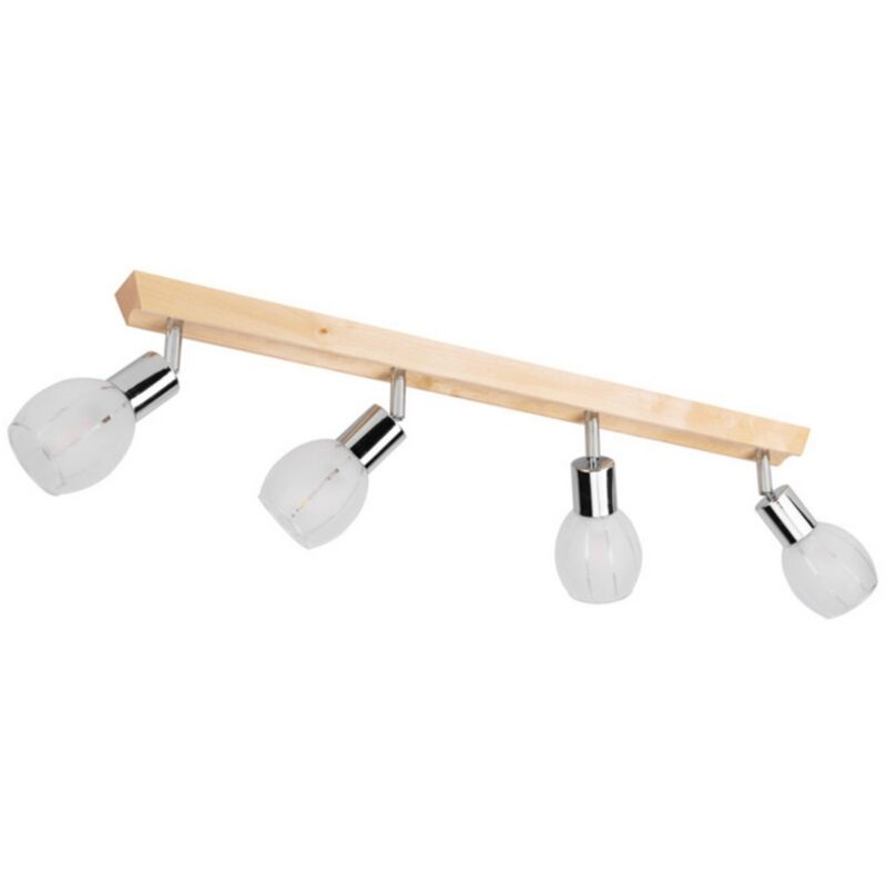 foto del prodotto epikasa lampada a soffitto arcadio, legno, metallo, tessuto, marrone, bianco, 6x78x18 cm