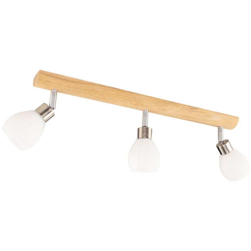 foto del prodotto epikasa lampada a soffitto arcadio, legno, metallo, vetro, argento, marrone, bianco, 55x6x18 cm