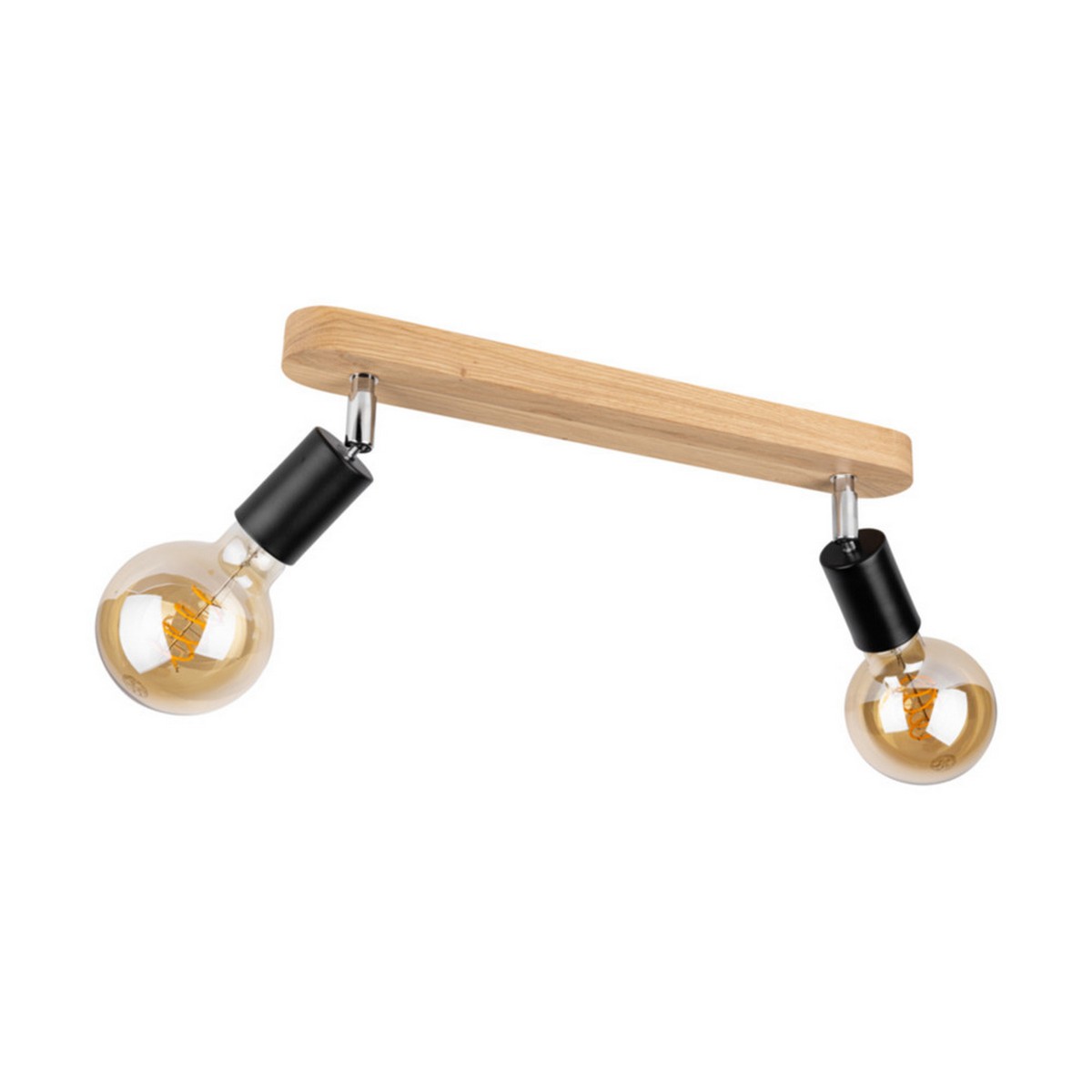foto del prodotto epikasa lampada a soffitto aronne, legno, metallo, marrone, nero, 5x40x13 cm