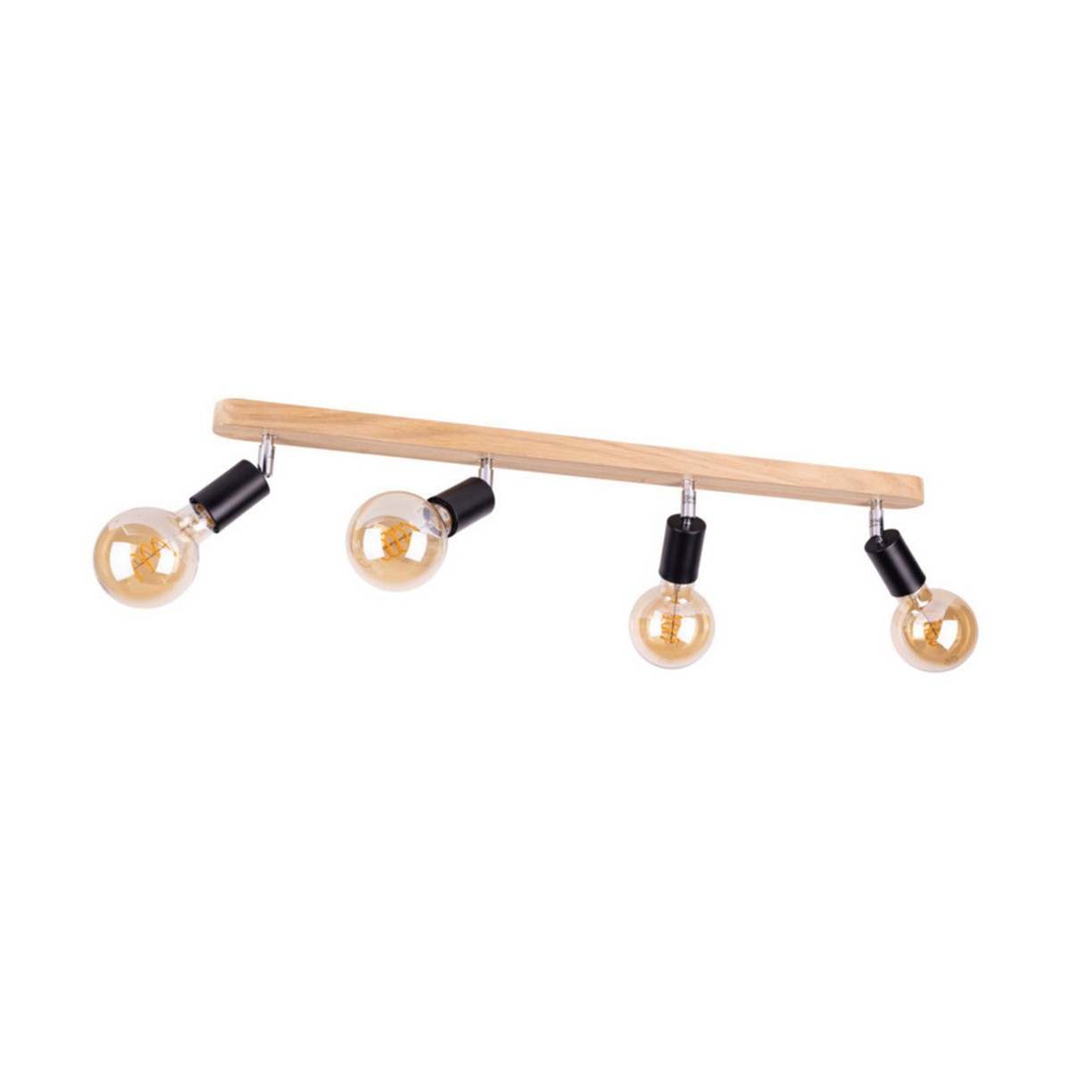 foto del prodotto epikasa lampada a soffitto aronne, legno, metallo, marrone, nero, 5x78x13 cm
