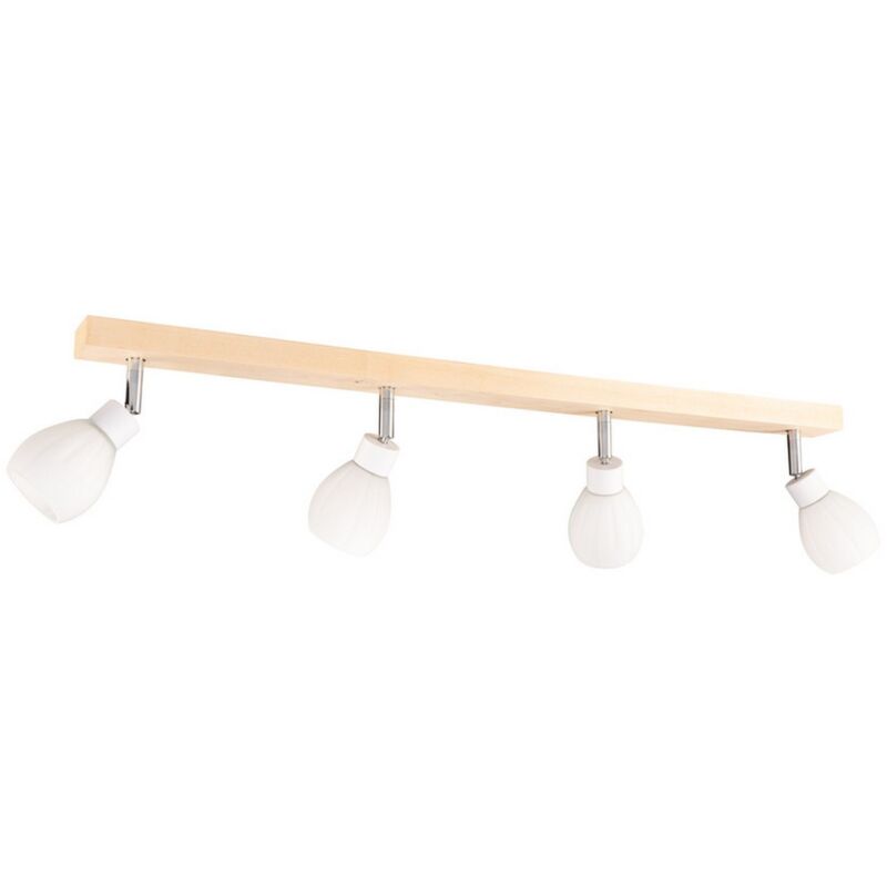 foto del prodotto epikasa lampada a soffitto arsenio, legno, metallo, tessuto, marrone, bianco, 6x78x18 cm
