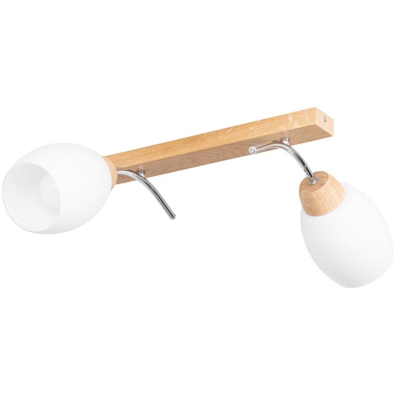 foto del prodotto epikasa lampada a soffitto arsenio, legno, metallo, vetro, argento, marrone, bianco, 12x76x19 cm